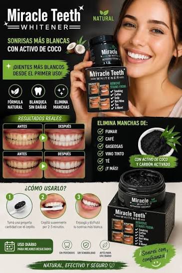 Blanqueador Dental de Carbón Activado – Dientes más blancos en 7 días